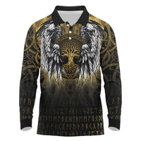 Personalized Cornwall Celtic Chough Long Sleeve Polo Shirt With Tree Of Life - Wonder Print Shop