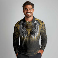 Personalized Cornwall Celtic Chough Long Sleeve Polo Shirt With Tree Of Life - Wonder Print Shop