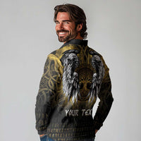 Personalized Cornwall Celtic Chough Long Sleeve Polo Shirt With Tree Of Life - Wonder Print Shop