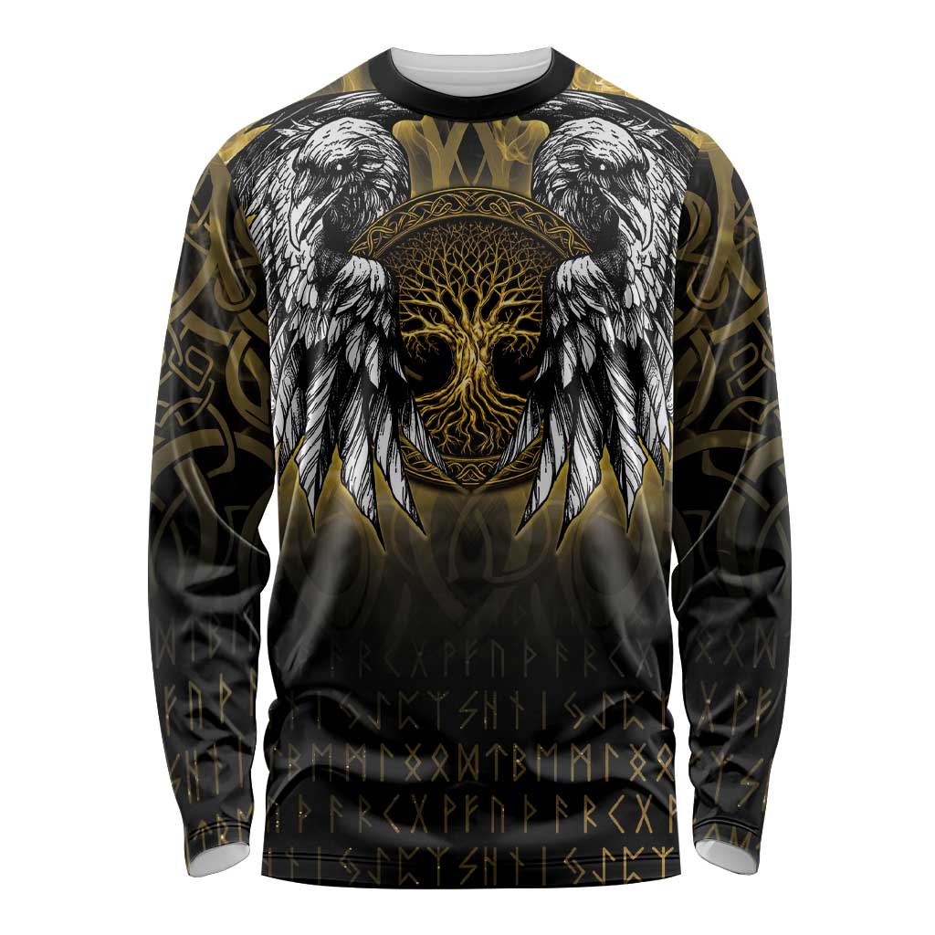 Personalized Cornwall Celtic Chough Long Sleeve Shirt With Tree Of Life - Wonder Print Shop