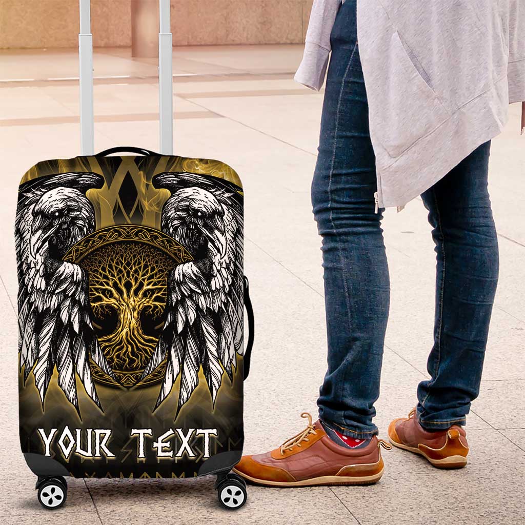 Personalized Cornwall Celtic Chough Luggage Cover With Tree Of Life - Wonder Print Shop