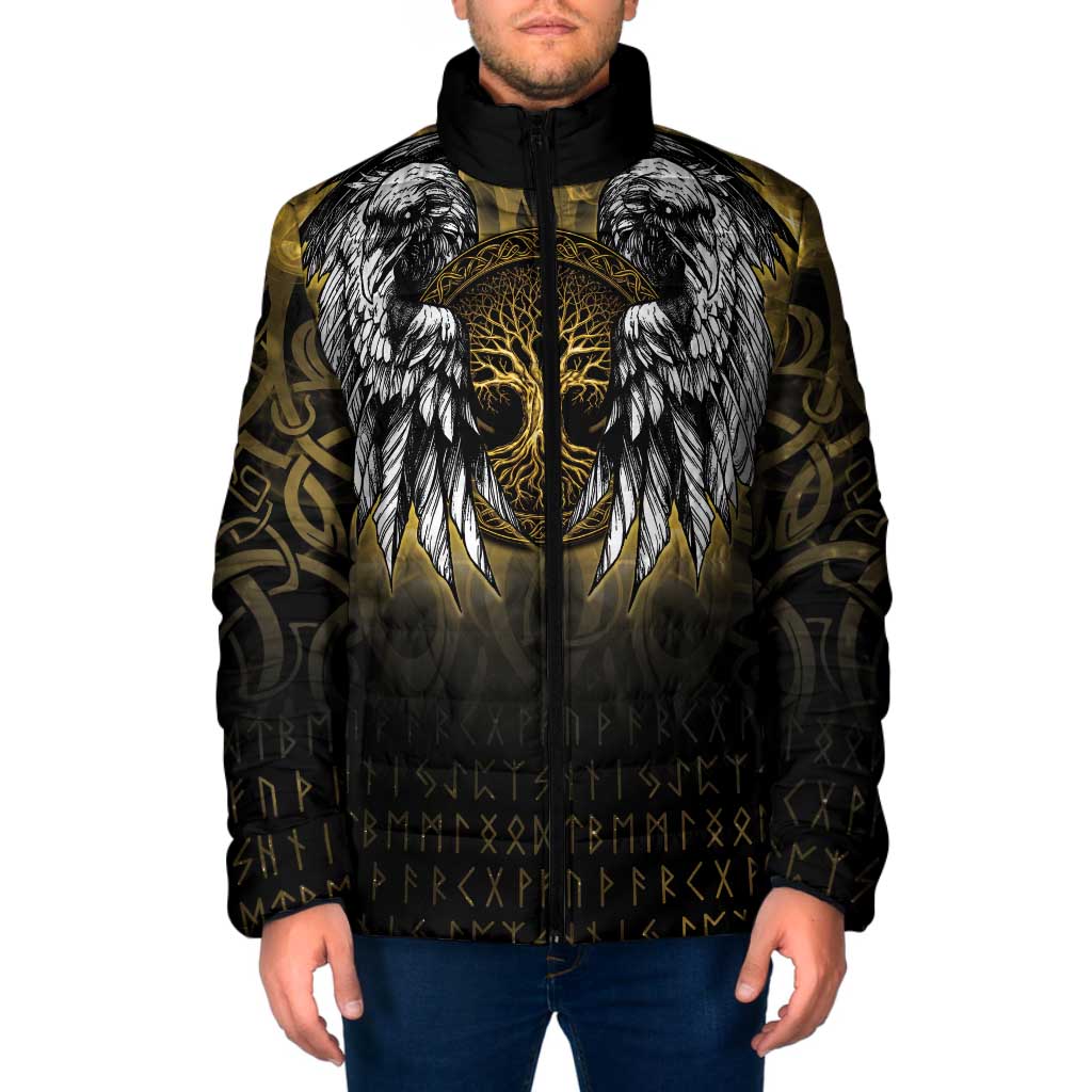 Personalized Cornwall Celtic Chough Padded Jacket With Tree Of Life - Wonder Print Shop