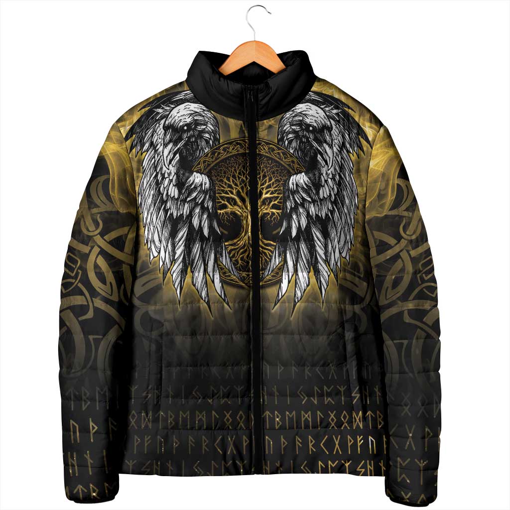 Personalized Cornwall Celtic Chough Padded Jacket With Tree Of Life - Wonder Print Shop