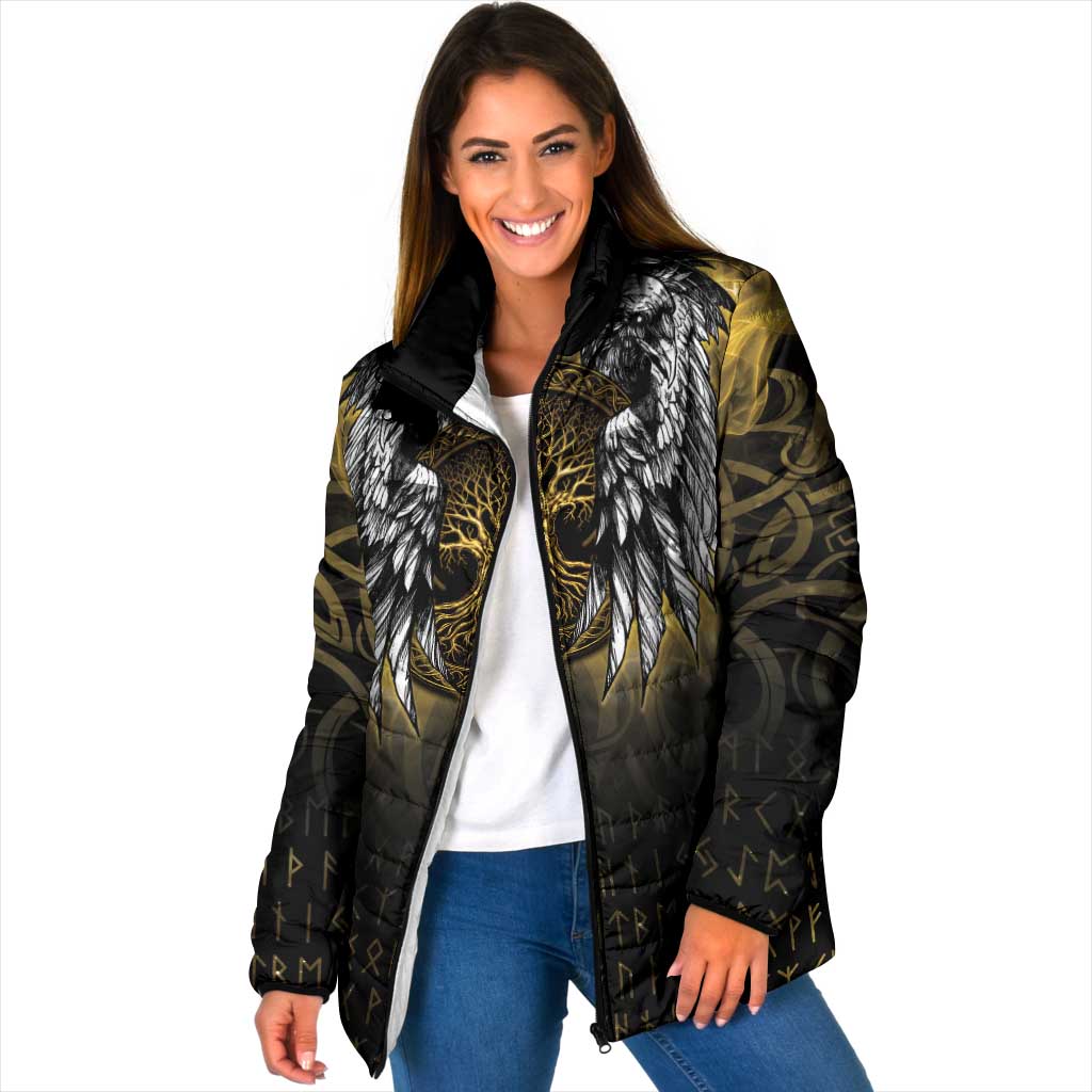 Personalized Cornwall Celtic Chough Padded Jacket With Tree Of Life - Wonder Print Shop