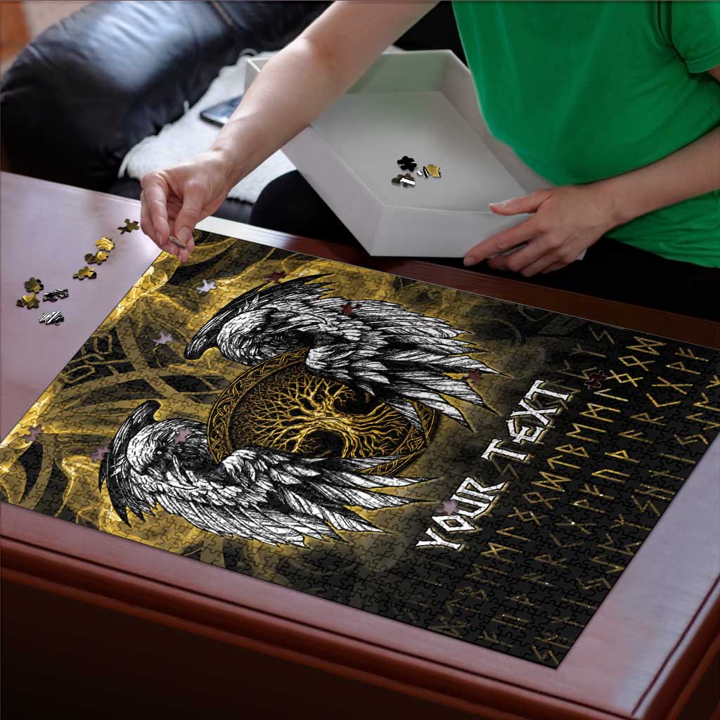 Personalized Cornwall Celtic Chough Puzzle With Tree Of Life - Wonder Print Shop