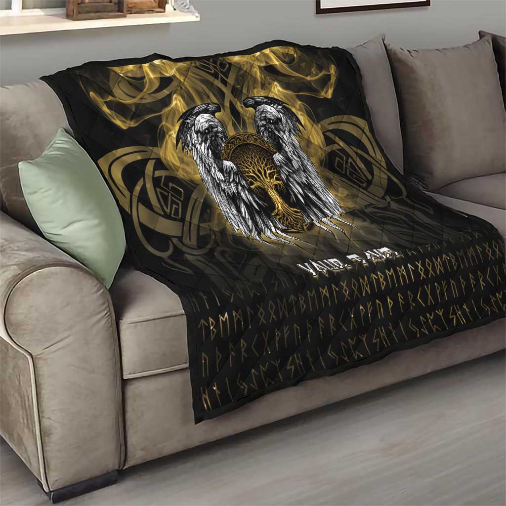 Personalized Cornwall Celtic Chough Quilt With Tree Of Life - Wonder Print Shop