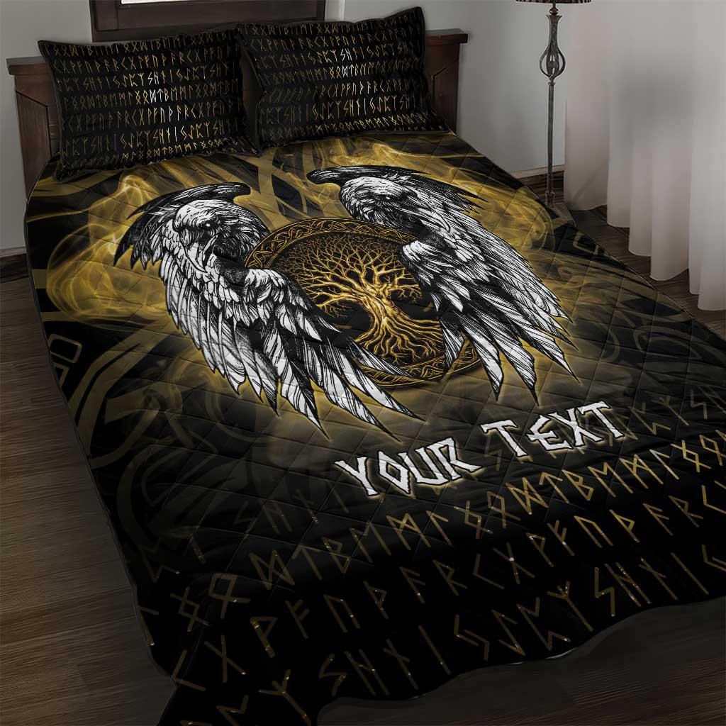 Personalized Cornwall Celtic Chough Quilt Bed Set With Tree Of Life - Wonder Print Shop