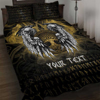 Personalized Cornwall Celtic Chough Quilt Bed Set With Tree Of Life - Wonder Print Shop