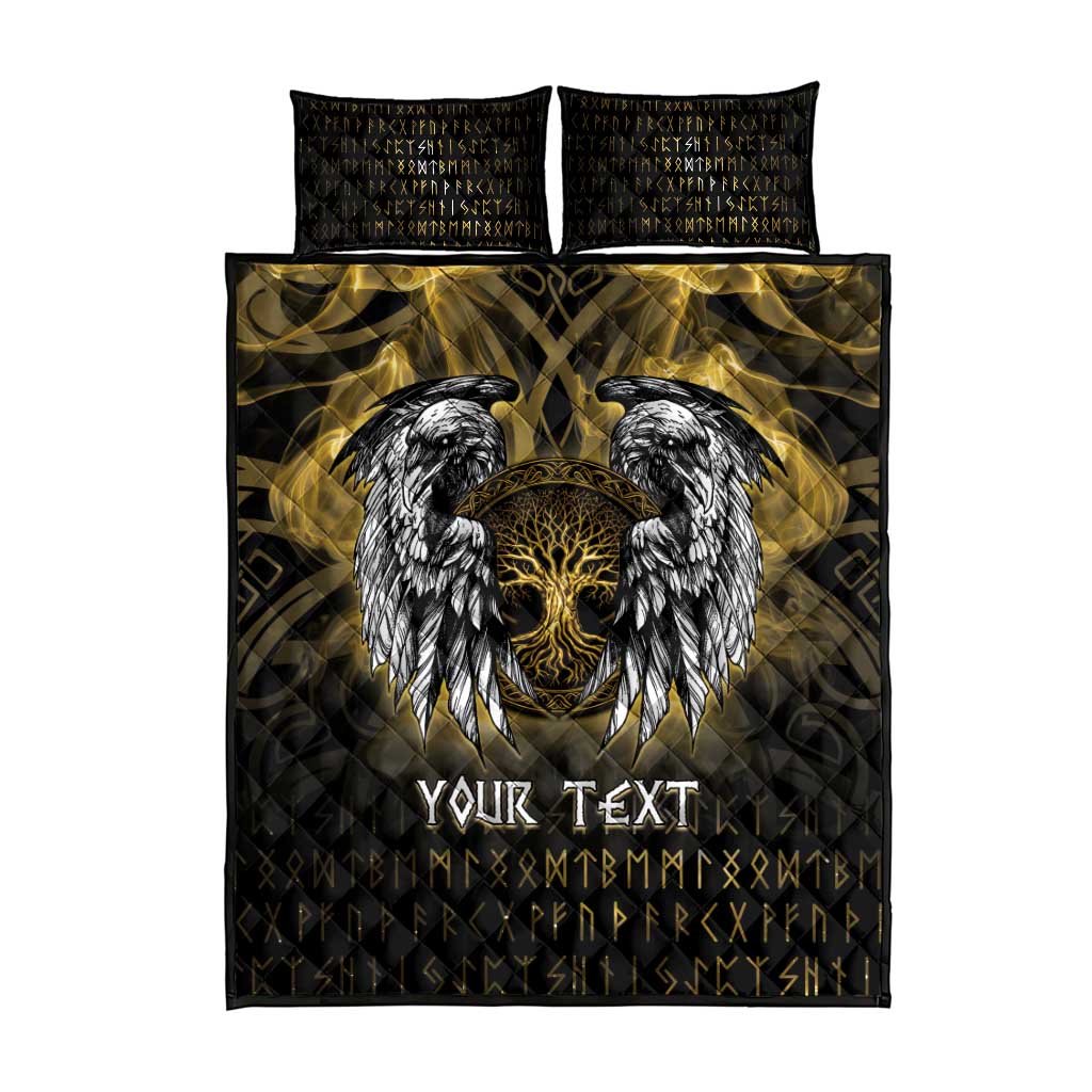 Personalized Cornwall Celtic Chough Quilt Bed Set With Tree Of Life - Wonder Print Shop