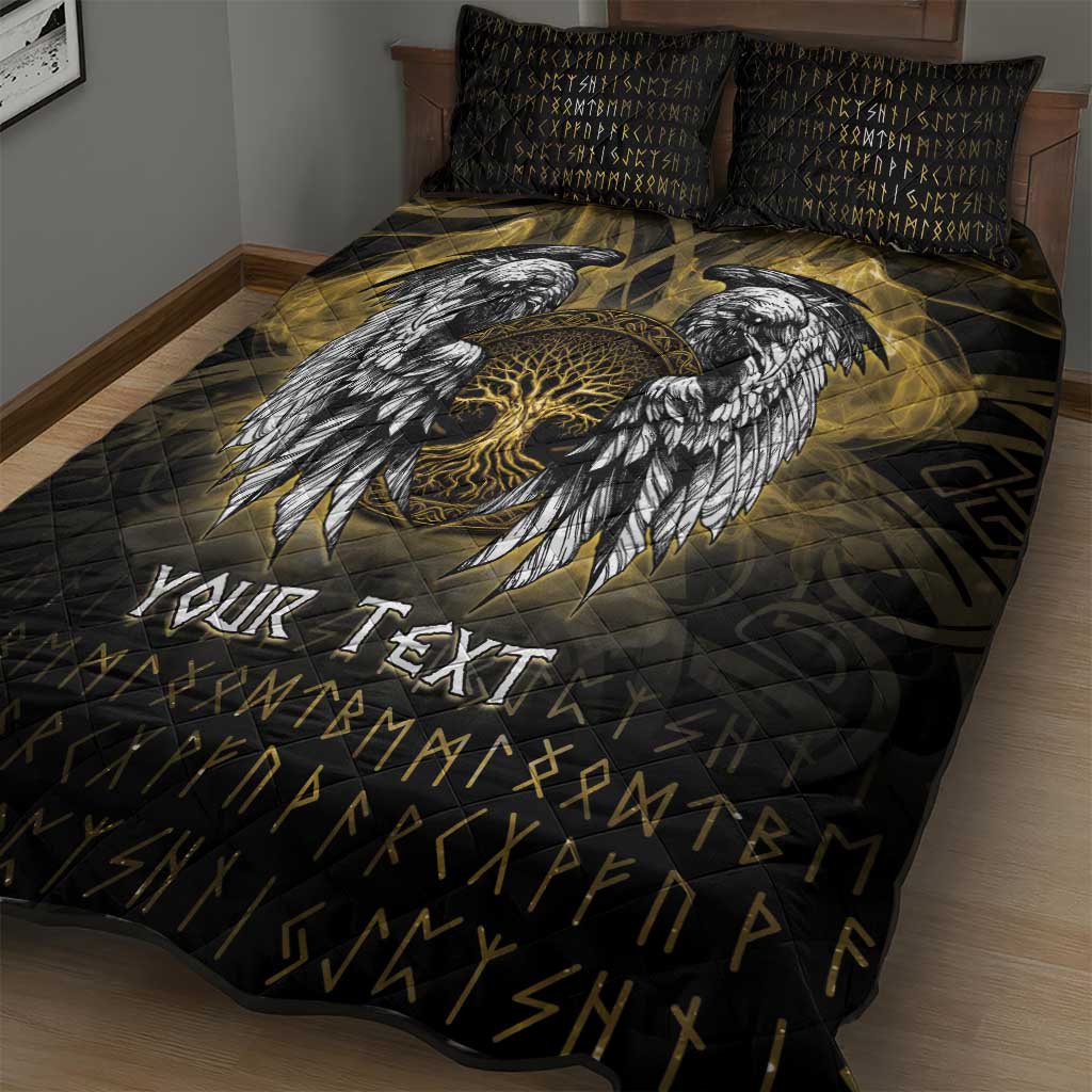 Personalized Cornwall Celtic Chough Quilt Bed Set With Tree Of Life - Wonder Print Shop