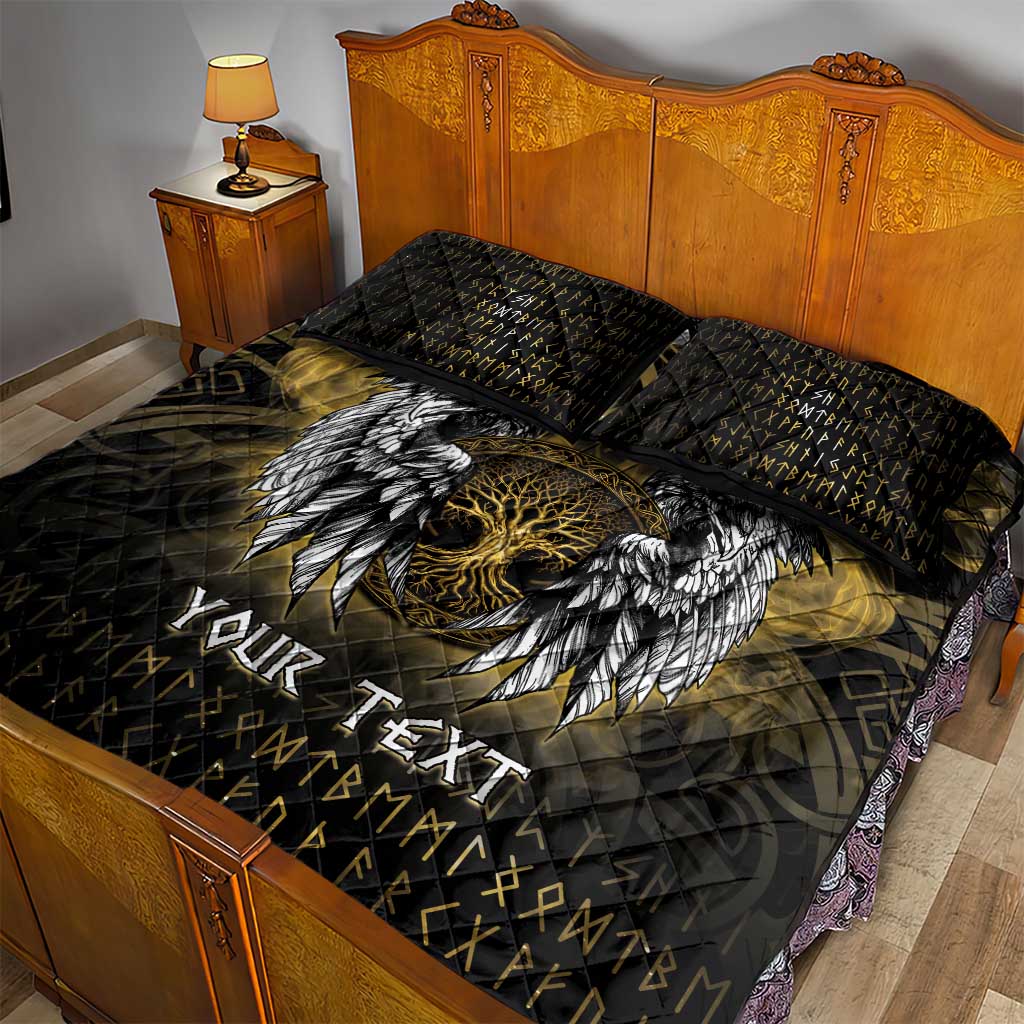 Personalized Cornwall Celtic Chough Quilt Bed Set With Tree Of Life - Wonder Print Shop