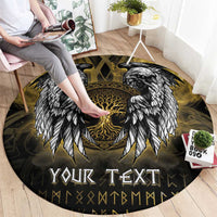 Personalized Cornwall Celtic Chough Round Carpet With Tree Of Life - Wonder Print Shop