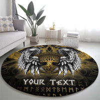 Personalized Cornwall Celtic Chough Round Carpet With Tree Of Life - Wonder Print Shop