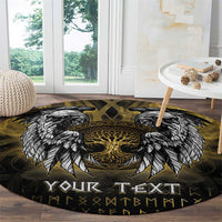 Personalized Cornwall Celtic Chough Round Carpet With Tree Of Life - Wonder Print Shop