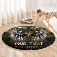 Personalized Cornwall Celtic Chough Round Carpet With Tree Of Life - Wonder Print Shop