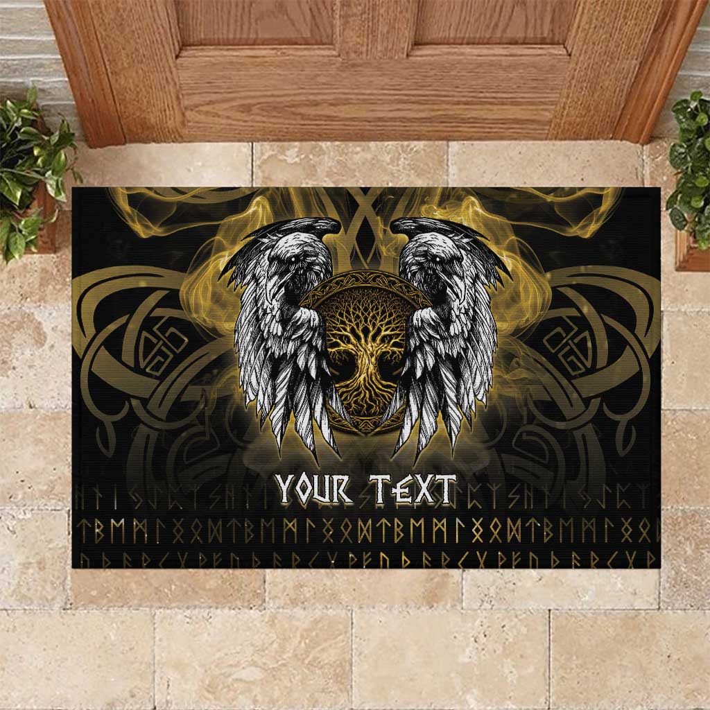 Personalized Cornwall Celtic Chough Rubber Doormat With Tree Of Life - Wonder Print Shop