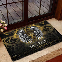 Personalized Cornwall Celtic Chough Rubber Doormat With Tree Of Life - Wonder Print Shop