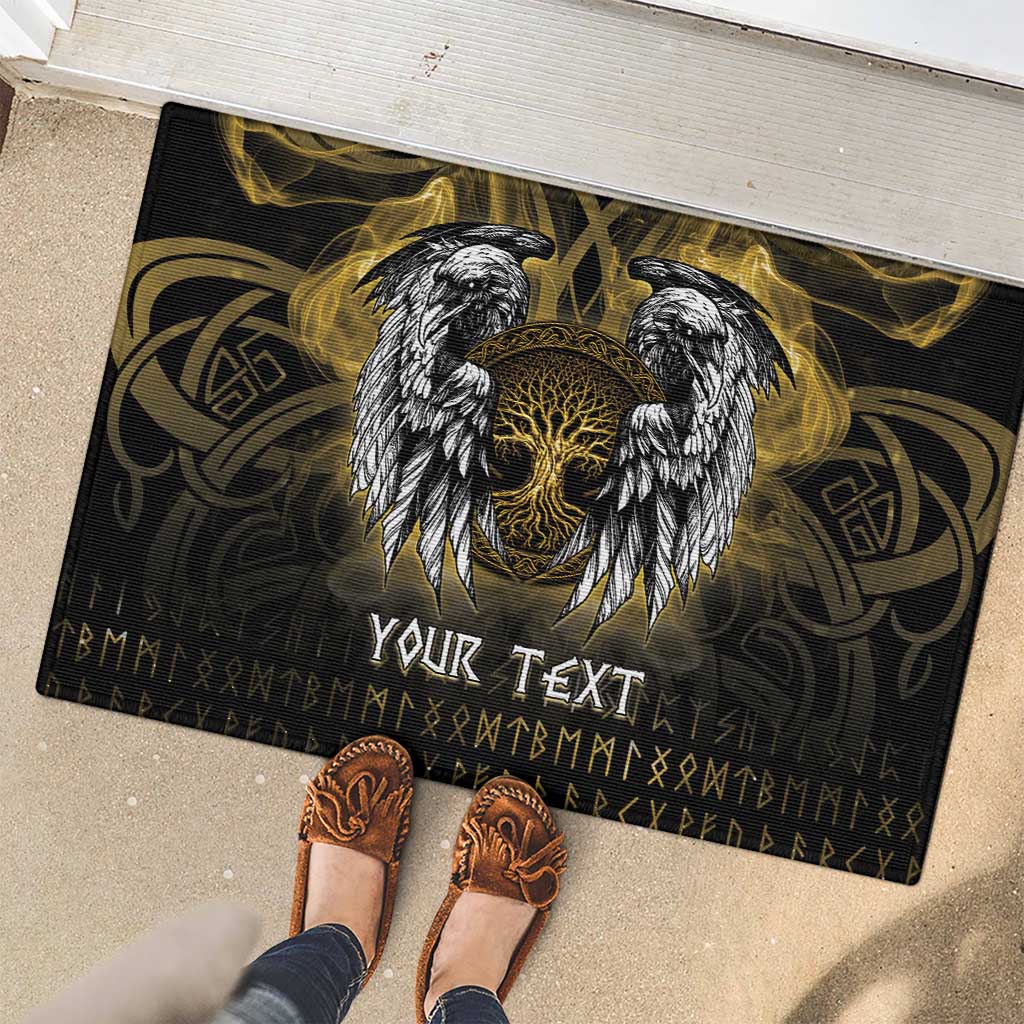 Personalized Cornwall Celtic Chough Rubber Doormat With Tree Of Life - Wonder Print Shop