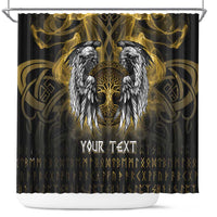 Personalized Cornwall Celtic Chough Shower Curtain With Tree Of Life - Wonder Print Shop