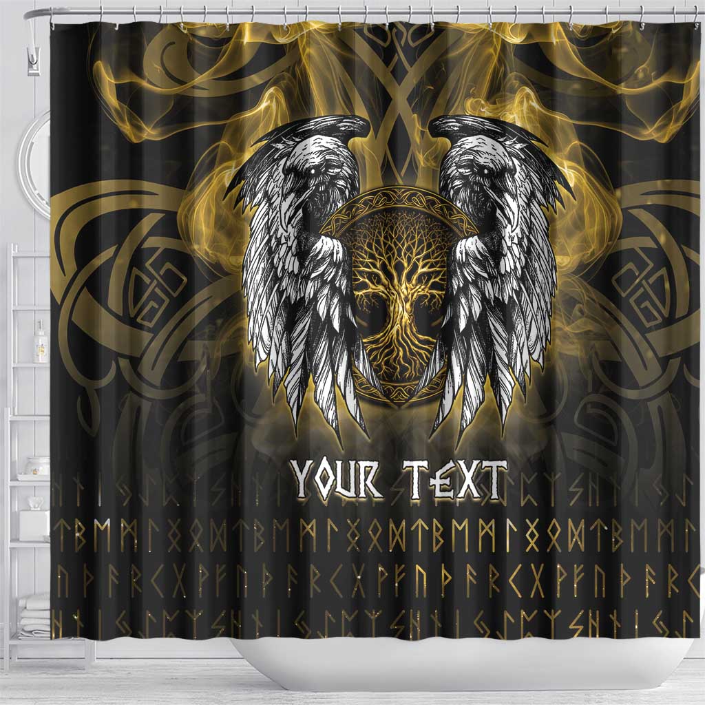 Personalized Cornwall Celtic Chough Shower Curtain With Tree Of Life - Wonder Print Shop