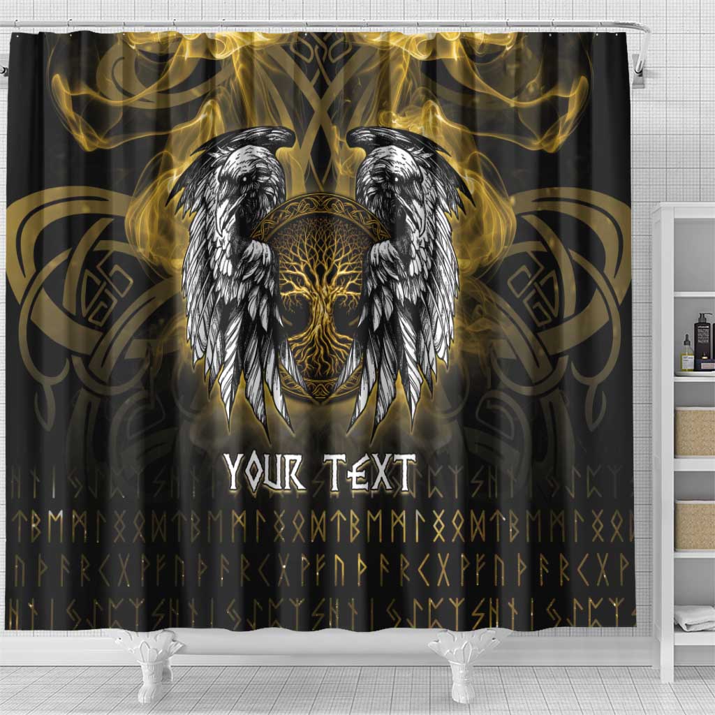 Personalized Cornwall Celtic Chough Shower Curtain With Tree Of Life - Wonder Print Shop
