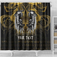 Personalized Cornwall Celtic Chough Shower Curtain With Tree Of Life - Wonder Print Shop