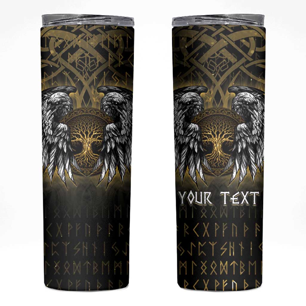 Personalized Cornwall Celtic Chough Skinny Tumbler With Tree Of Life - Wonder Print Shop