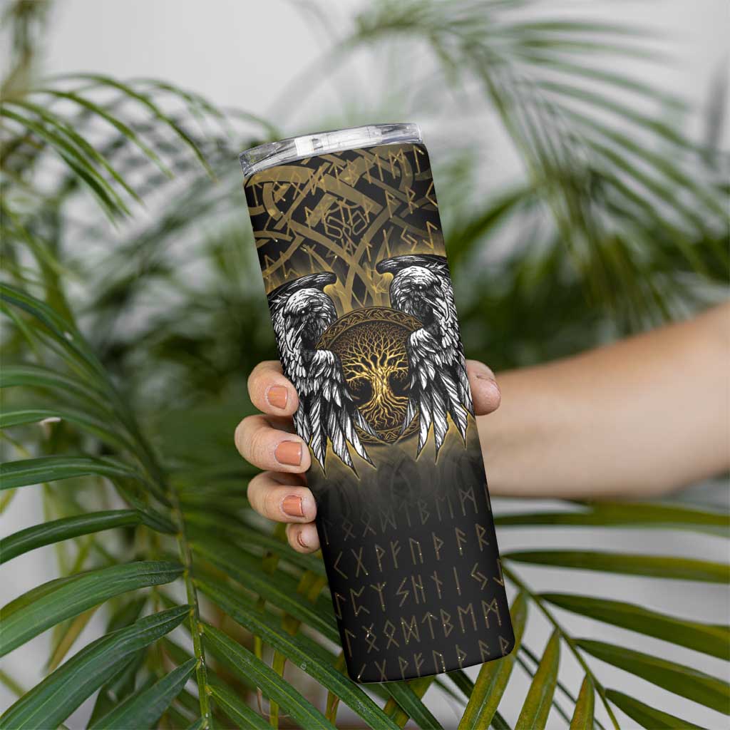 Personalized Cornwall Celtic Chough Skinny Tumbler With Tree Of Life - Wonder Print Shop