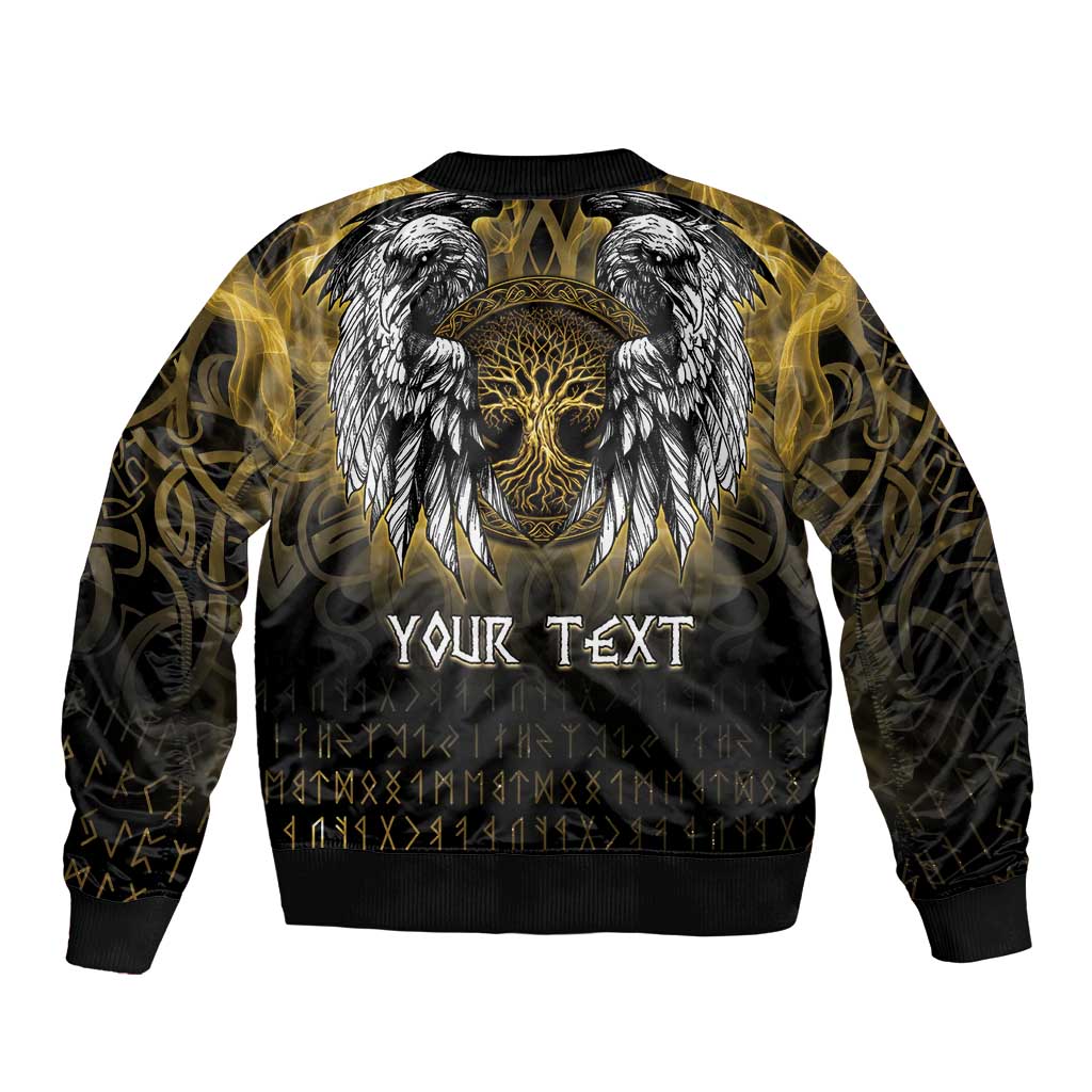 Personalized Cornwall Celtic Chough Sleeve Zip Bomber Jacket With Tree Of Life - Wonder Print Shop