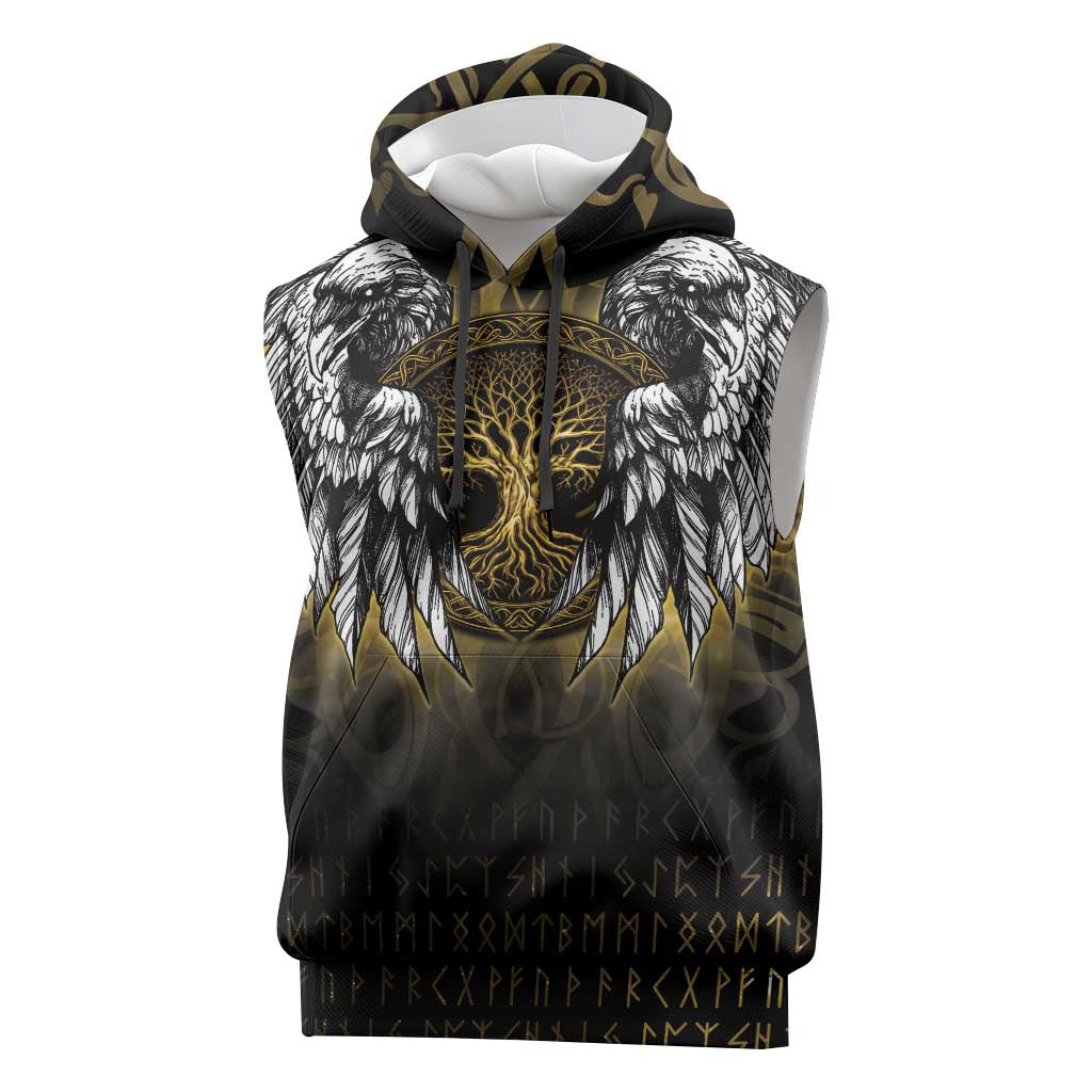 Personalized Cornwall Celtic Chough Sleeveless Hoodie With Tree Of Life - Wonder Print Shop