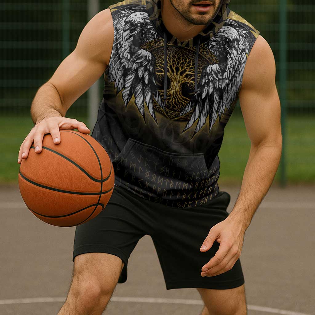 Personalized Cornwall Celtic Chough Sleeveless Hoodie With Tree Of Life - Wonder Print Shop