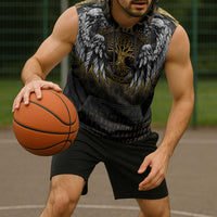 Personalized Cornwall Celtic Chough Sleeveless Hoodie With Tree Of Life - Wonder Print Shop