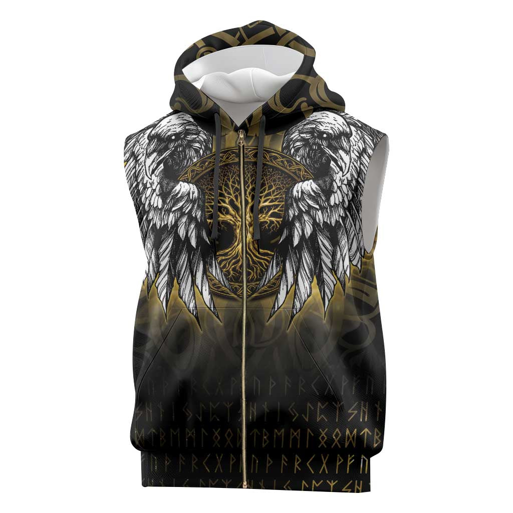 Personalized Cornwall Celtic Chough Sleeveless Zip Hoodie With Tree Of Life - Wonder Print Shop