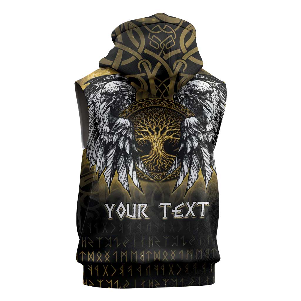 Personalized Cornwall Celtic Chough Sleeveless Zip Hoodie With Tree Of Life - Wonder Print Shop