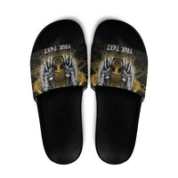 Personalized Cornwall Celtic Chough Slide Sandals With Tree Of Life - Wonder Print Shop