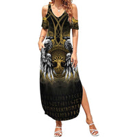 Personalized Cornwall Celtic Chough Summer Maxi Dress With Tree Of Life - Wonder Print Shop