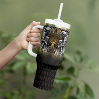 Personalized Cornwall Celtic Chough Tumbler With Handle With Tree Of Life - Wonder Print Shop