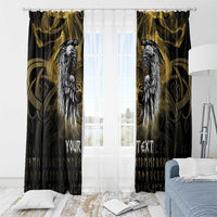 Personalized Cornwall Celtic Chough Window Curtain With Tree Of Life - Wonder Print Shop