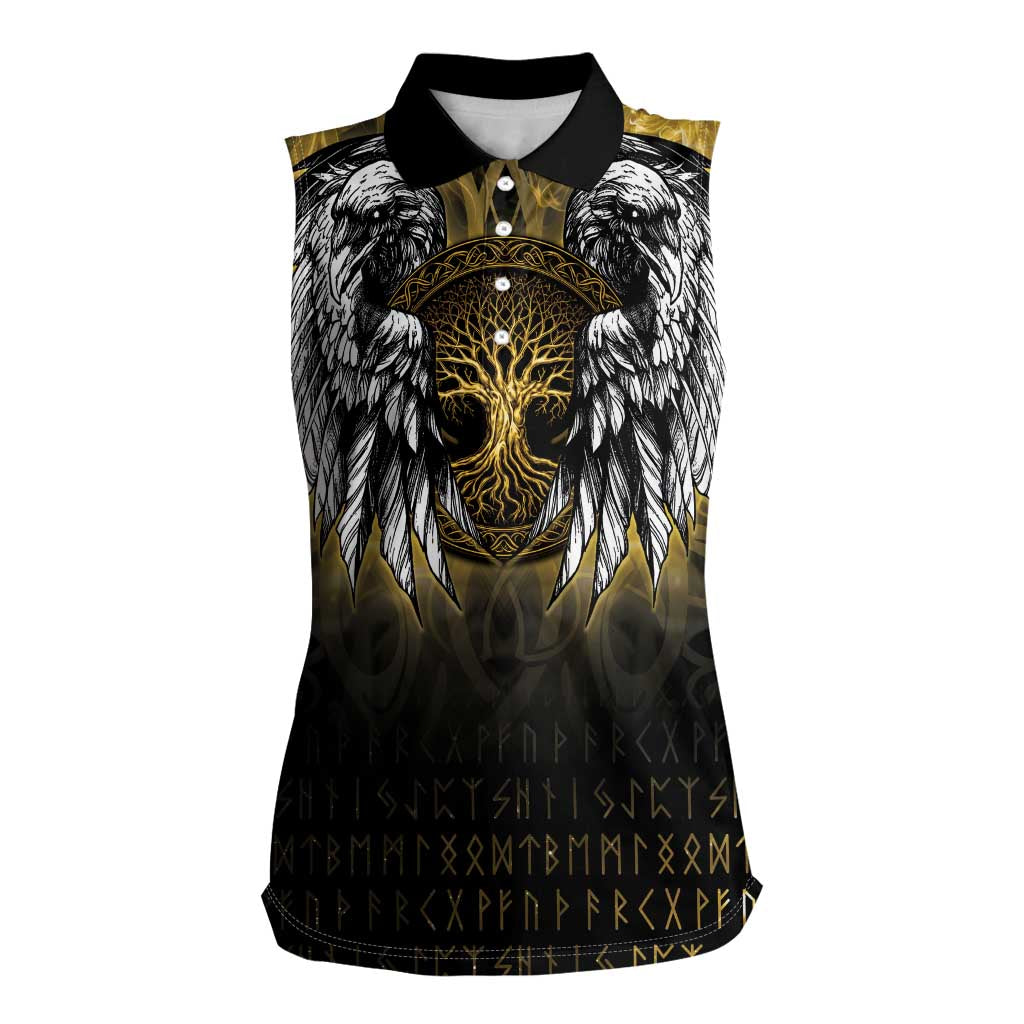Personalized Cornwall Celtic Chough Women Sleeveless Polo Shirt With Tree Of Life - Wonder Print Shop