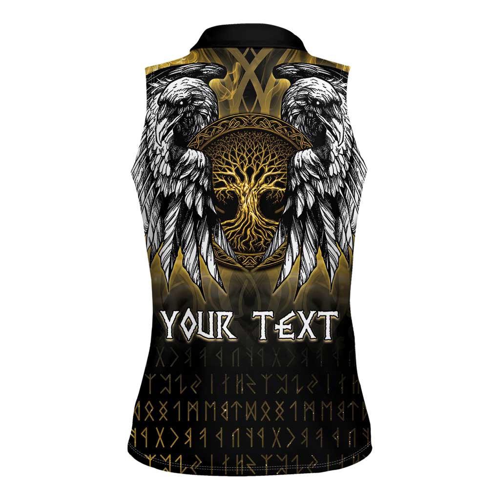 Personalized Cornwall Celtic Chough Women Sleeveless Polo Shirt With Tree Of Life - Wonder Print Shop