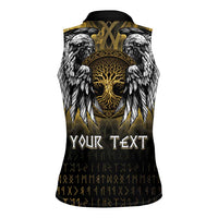 Personalized Cornwall Celtic Chough Women Sleeveless Polo Shirt With Tree Of Life - Wonder Print Shop