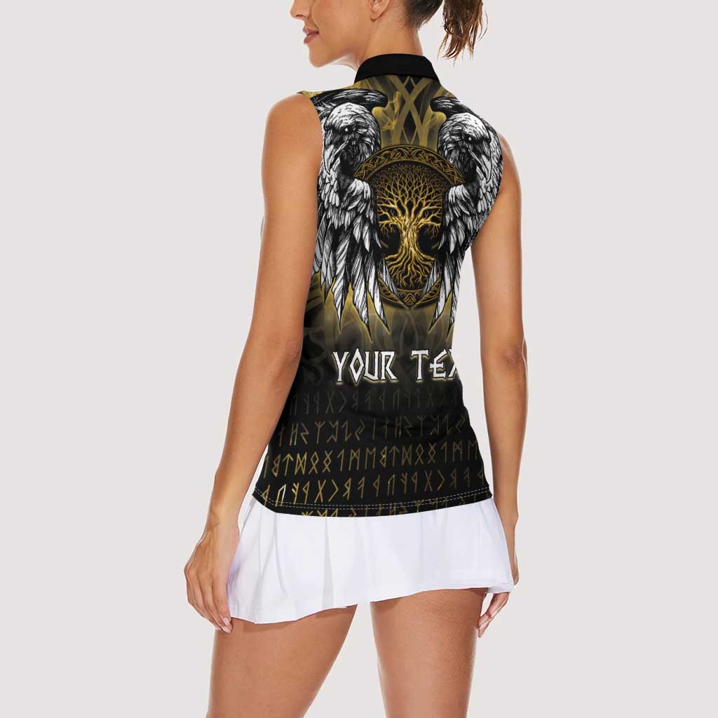 Personalized Cornwall Celtic Chough Women Sleeveless Polo Shirt With Tree Of Life - Wonder Print Shop