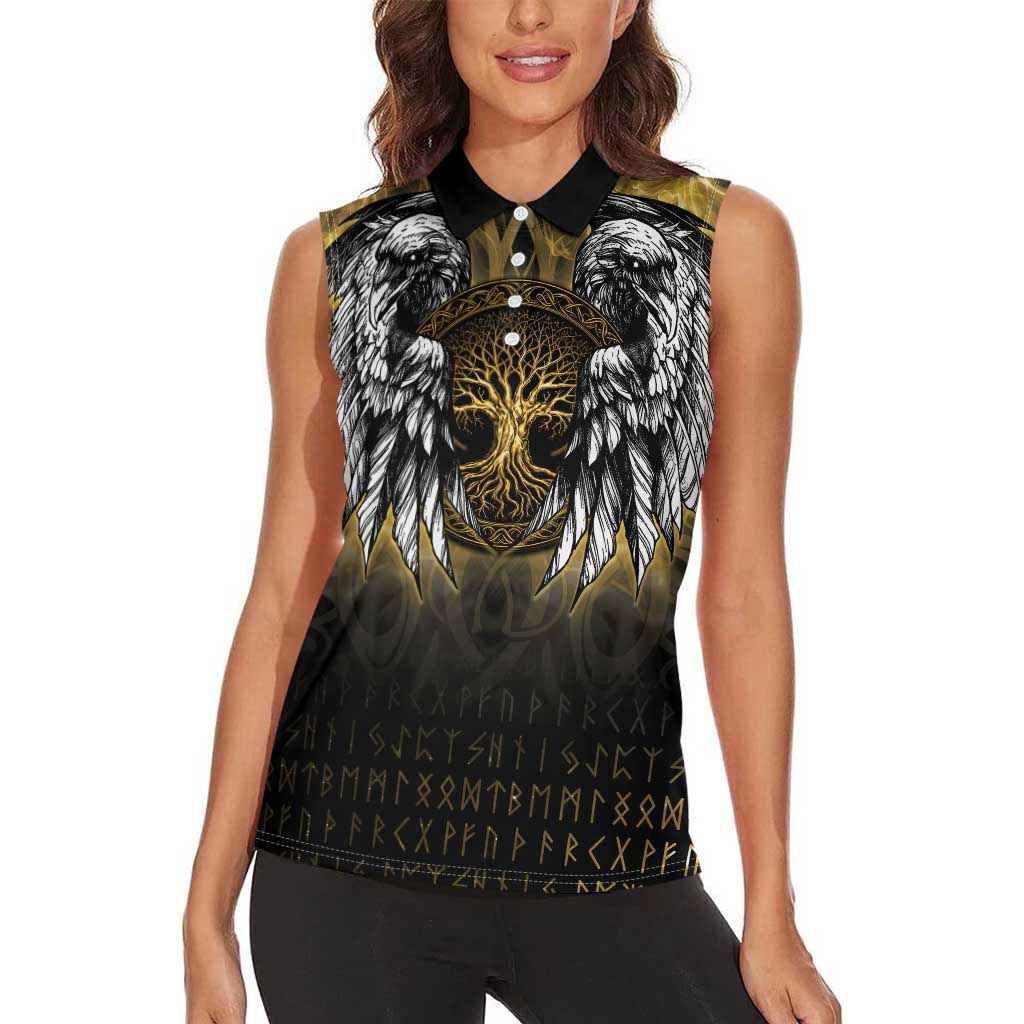 Personalized Cornwall Celtic Chough Women Sleeveless Polo Shirt With Tree Of Life - Wonder Print Shop