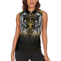 Personalized Cornwall Celtic Chough Women Sleeveless Polo Shirt With Tree Of Life - Wonder Print Shop