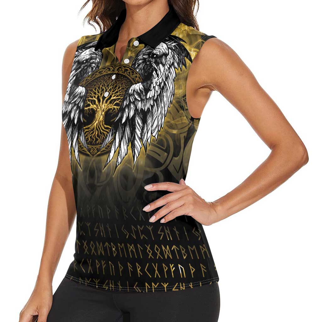 Personalized Cornwall Celtic Chough Women Sleeveless Polo Shirt With Tree Of Life - Wonder Print Shop