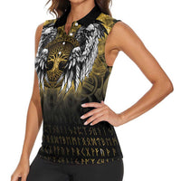 Personalized Cornwall Celtic Chough Women Sleeveless Polo Shirt With Tree Of Life - Wonder Print Shop