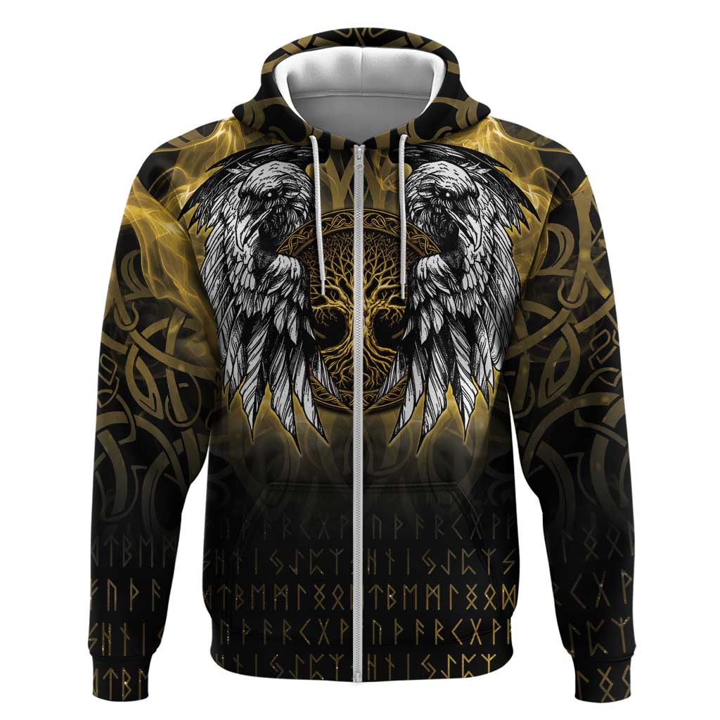 Personalized Cornwall Celtic Chough Zip Hoodie With Tree Of Life - Wonder Print Shop