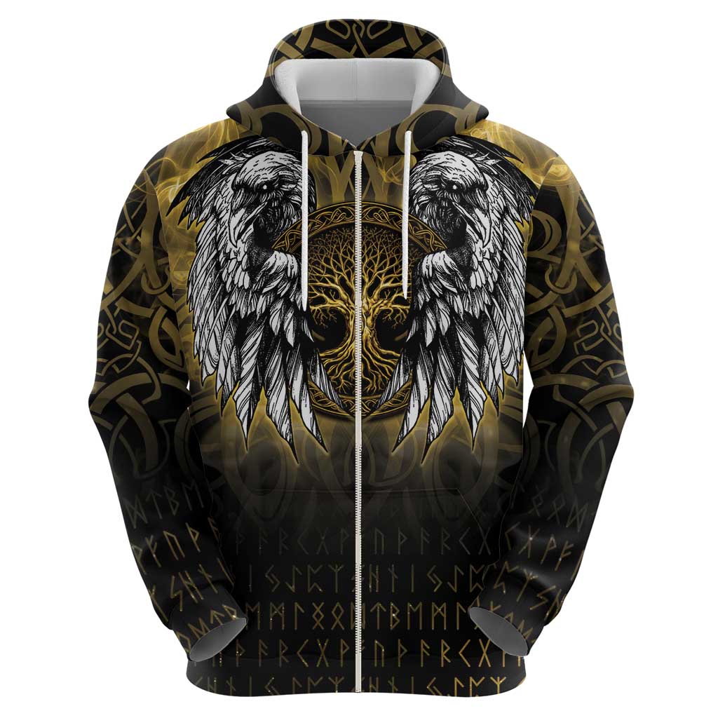 Personalized Cornwall Celtic Chough Zip Hoodie With Tree Of Life - Wonder Print Shop