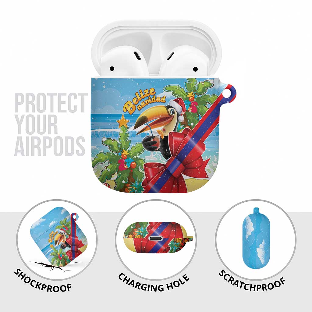Belize Navidad Christmas AirPods Case Funny Santa Toucan - Wonder Print Shop