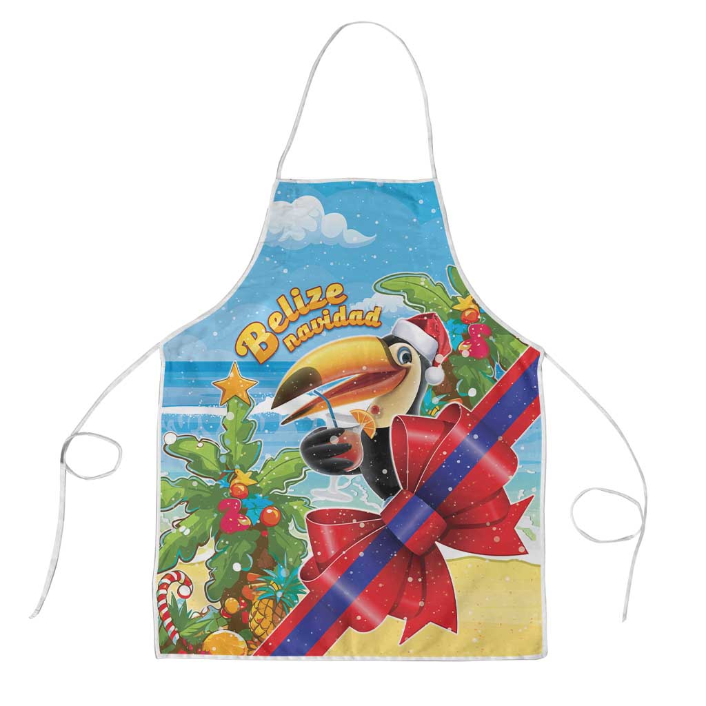 Belize Navidad Christmas Apron Funny Santa Toucan - Wonder Print Shop